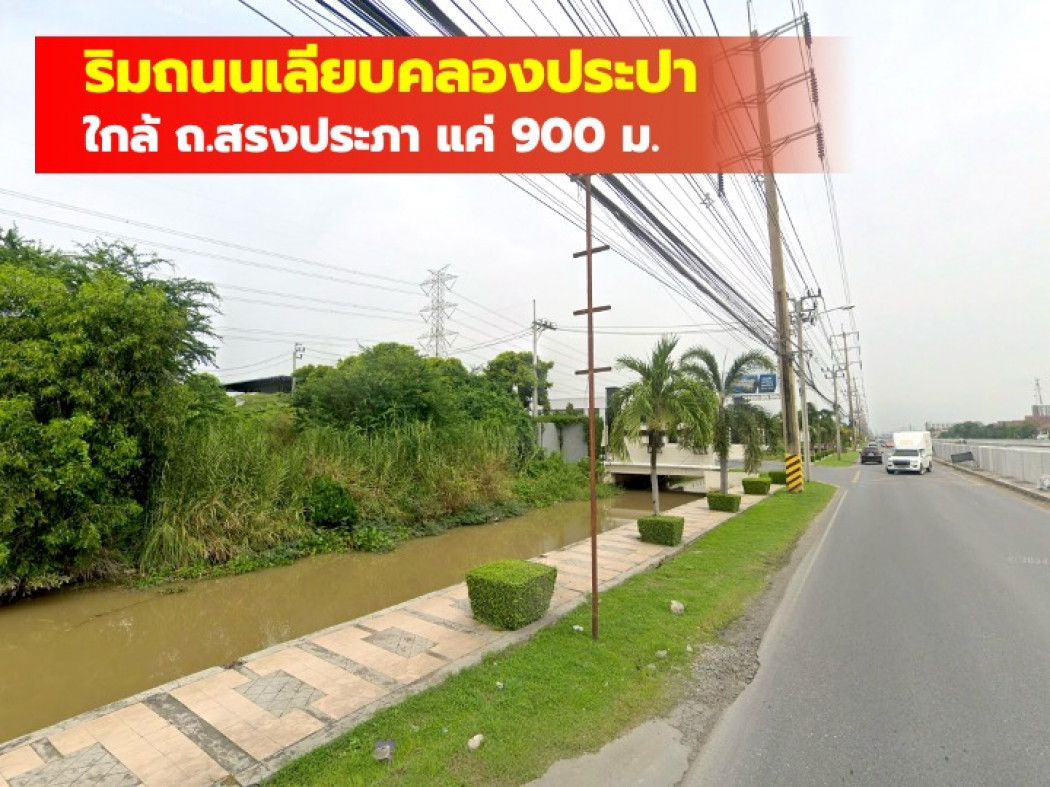 ขายที่ดินนนทบุรี บางใหญ่ บางบัวทอง : ขาย ที่ดิน ริมถนนเลียบคลองประปา 1 ไร่กว่า ใกล้ถนนสรงประภา 900 เมตร KK