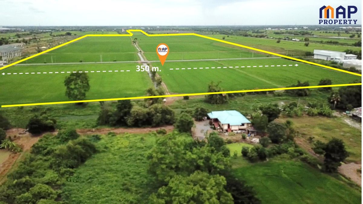 ขายที่ดินปทุมธานี รังสิต ธรรมศาสตร์ : ขายที่ดินแปลงใหญ่ ติดถนน 2 ด้านหัวท้าย 290 ไร่