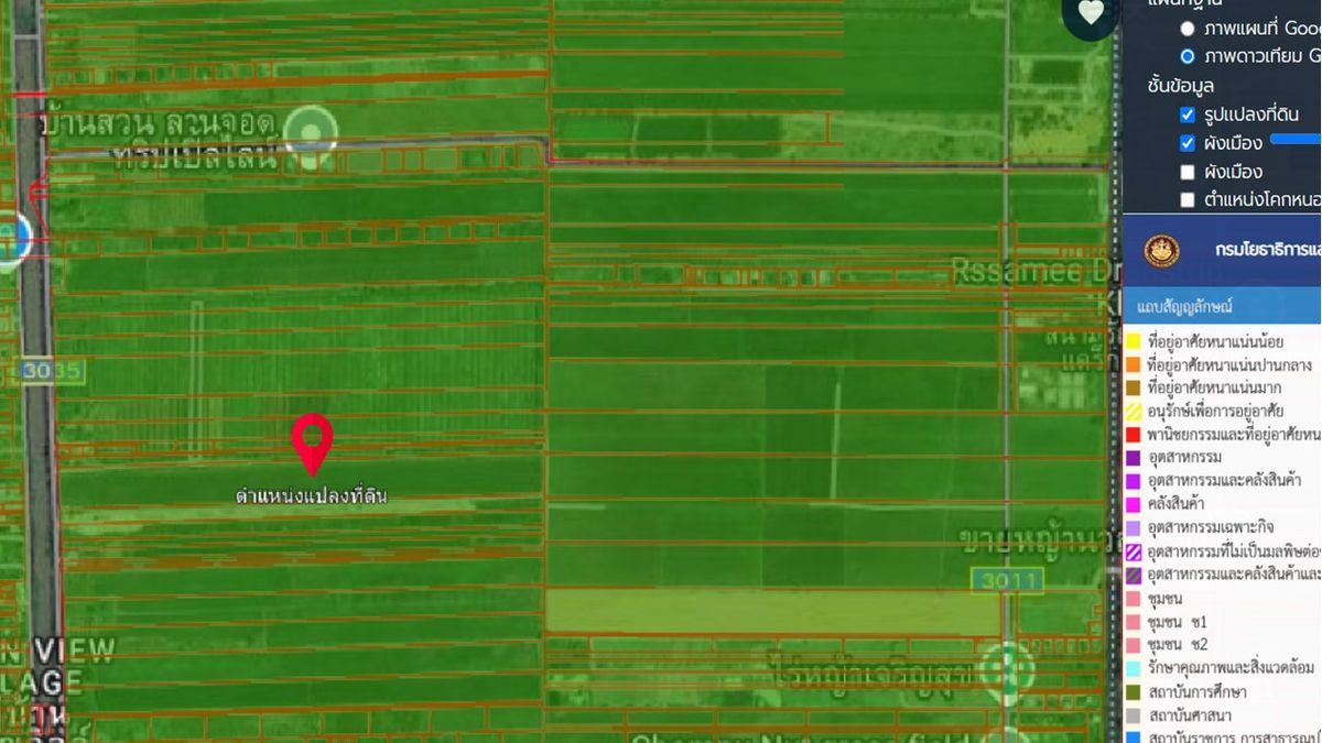 ขายที่ดินปทุมธานี รังสิต ธรรมศาสตร์ : ขายที่ดินแปลงใหญ่ ติดถนน 2 ด้านหัวท้าย 290 ไร่