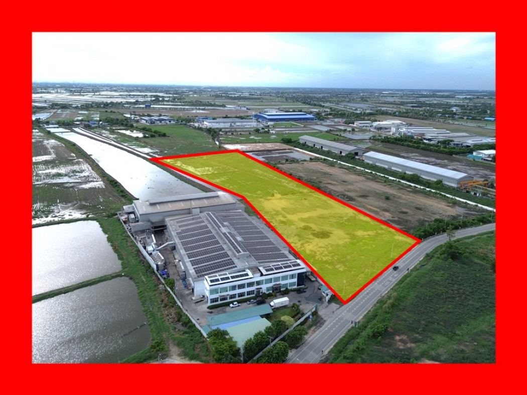 ขายที่ดินสมุทรปราการ สำโรง : ขายที่ดิน ผังสีม่วง ริมถนนใหญ่ ถนนพิมพาวาส คลองนิยมยาตรา  12 ไร่กว่า DD