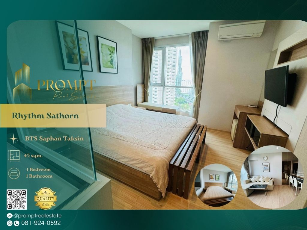 ให้เช่าคอนโดสาทร นราธิวาส : QR03837 - Rhythm Sathorn :  ริทึ่ม สาทร - BTS Saphan Taksin/ Robinson Bangrak/ Asiatique The Riverfront