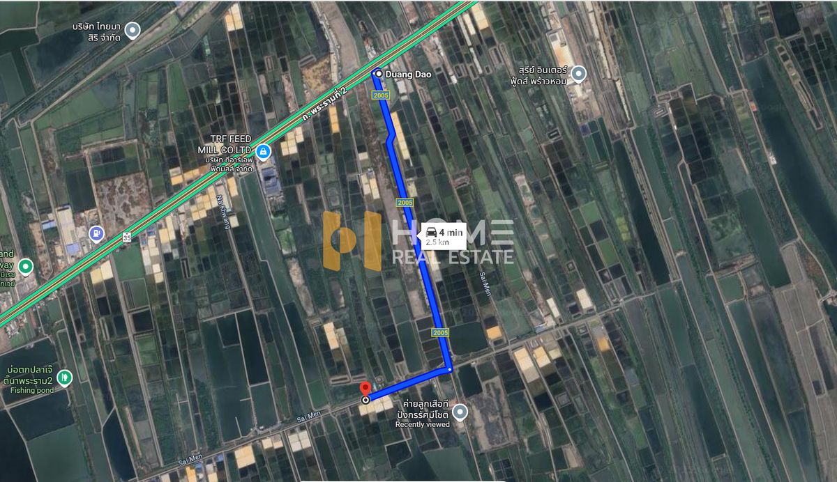 ขายที่ดินมหาชัย สมุทรสาคร : ที่ดินนาโคก 30 ไร่ สมุทรสาคร ติดถนนชนบท 2005 / (ขาย), Land in Na Khok 30 Rai Samut Sakhon next to rural road 2005 / (FOR SALE) PING111