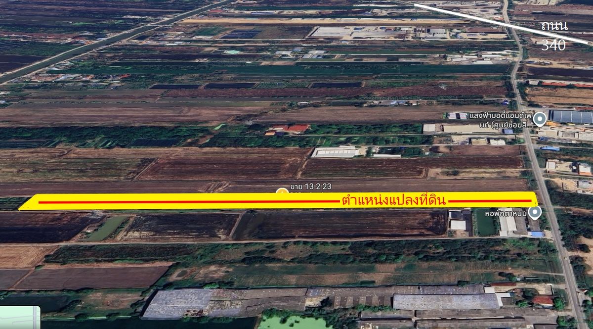 ขายที่ดินนนทบุรี บางใหญ่ บางบัวทอง : ที่ดิน ไทรน้อย นนทบุรี ติดถนน นบ.3004 ใกล้ถนน 340–กาญจนาภิเษก แปลงสี่เหลี่ยม เหมาะโกดัง โลจิสติกส์ เกษตร