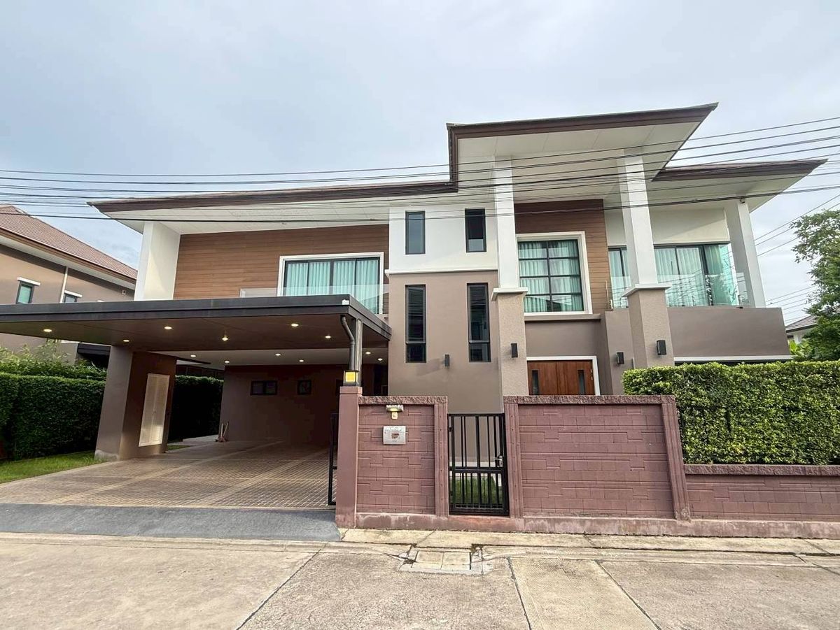 ขายบ้านมหาชัย สมุทรสาคร : ขายบ้านหรู พร้อมอยู่ ติดสวน ใกล้ทะเลสาบ สาริน ซิตี้ เดอะเลค วิลล์ พระราม 2 The Lake Ville Rama 2 ระบบบ้านอัจฉริยะ