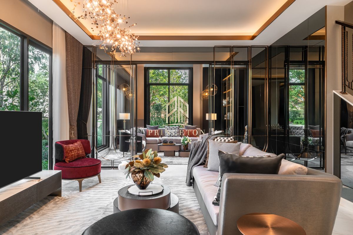 For SaleHouseBangna, Bearing, Lasalle : Exclusive 3-Storey Luxury House, CINQ ROYAL The Eighteen, Bangna KM.7 📞092-4252445