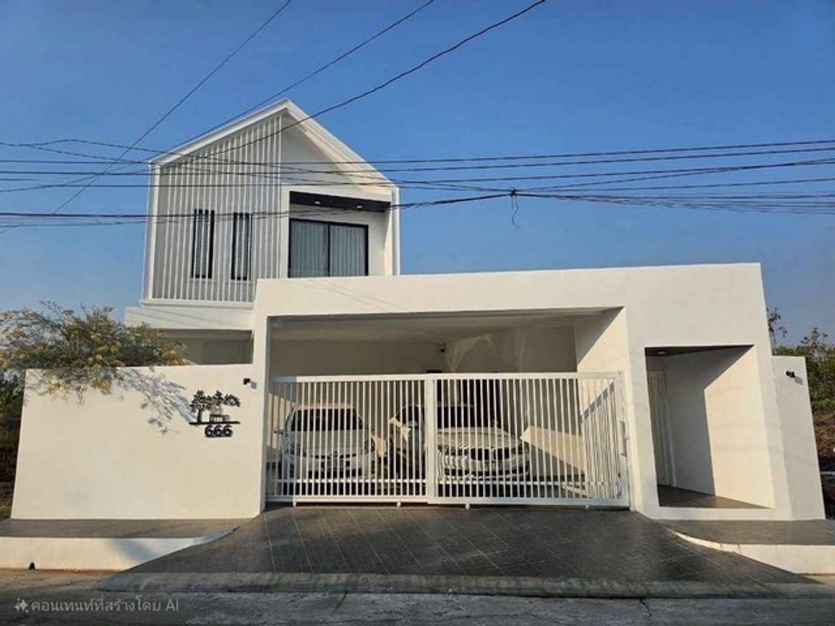ให้เช่าบ้านมีนบุรี-ร่มเกล้า : HR2763ให้เช่าบ้านเดี่ยว 2 ชั้น สไตล์นอร์ดิก หมู่บ้านนครินทร์การ์เด้น ซ.ร่มเกล้า 19/1 ใกล้สนามบินสุวรรณภูมิ