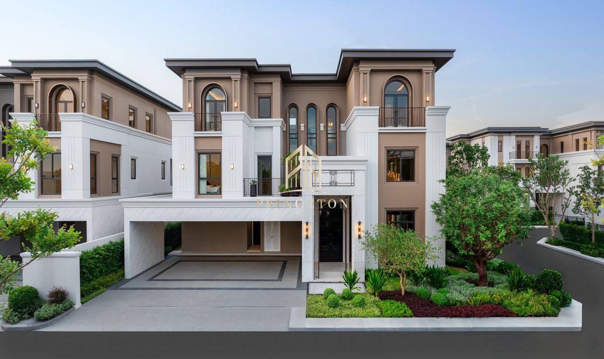 For SaleHouseBangna, Bearing, Lasalle : Exclusive 3-Storey Luxury House, CINQ ROYAL The Eighteen, Bangna KM.7 📞092-4252445