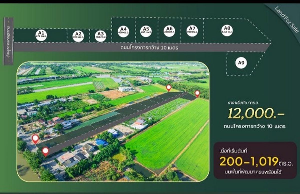 ขายที่ดินปทุมธานี รังสิต ธรรมศาสตร์ : ขายที่ดินแบ่งขาย ปทุมธานี 2 โครงการสำเภาทองแฟคทอรี่แลนด์