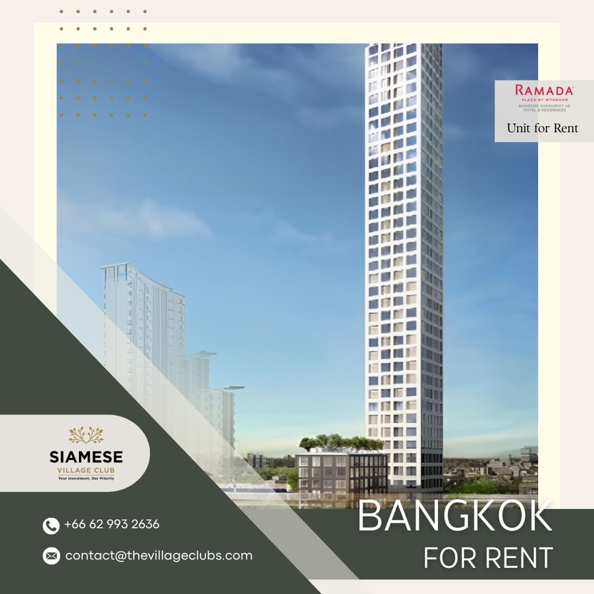 ให้เช่าคอนโดอ่อนนุช อุดมสุข : Ramada Plaza by Wyndham Sukhumvit 48