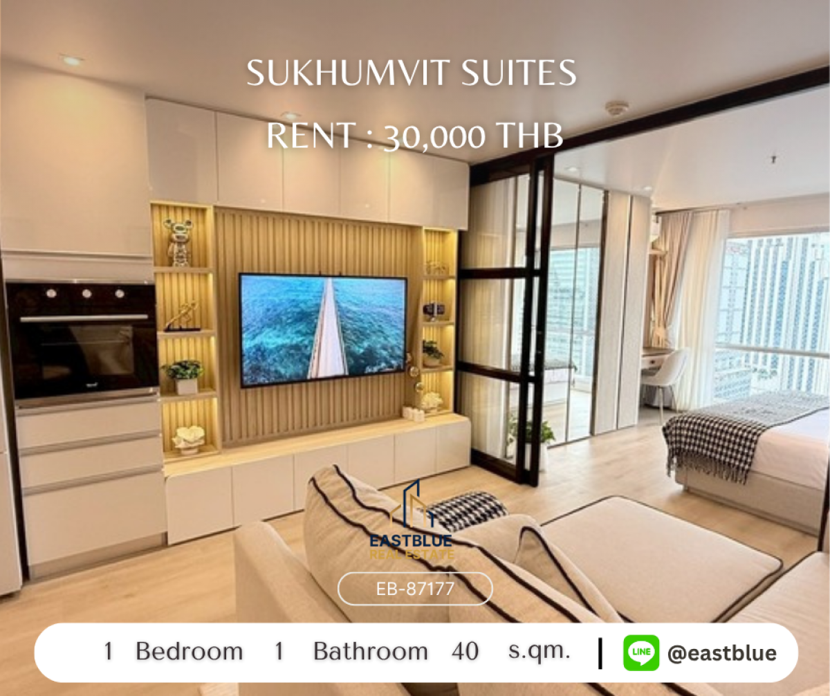 ให้เช่าคอนโดนานา : Luxury 1-Bed Condo at Sukhumvit Suites – Steps from BTS Nana! 
Fully Furnished, Top Facilities, Prime Location – Rent 30,000 THB/month!