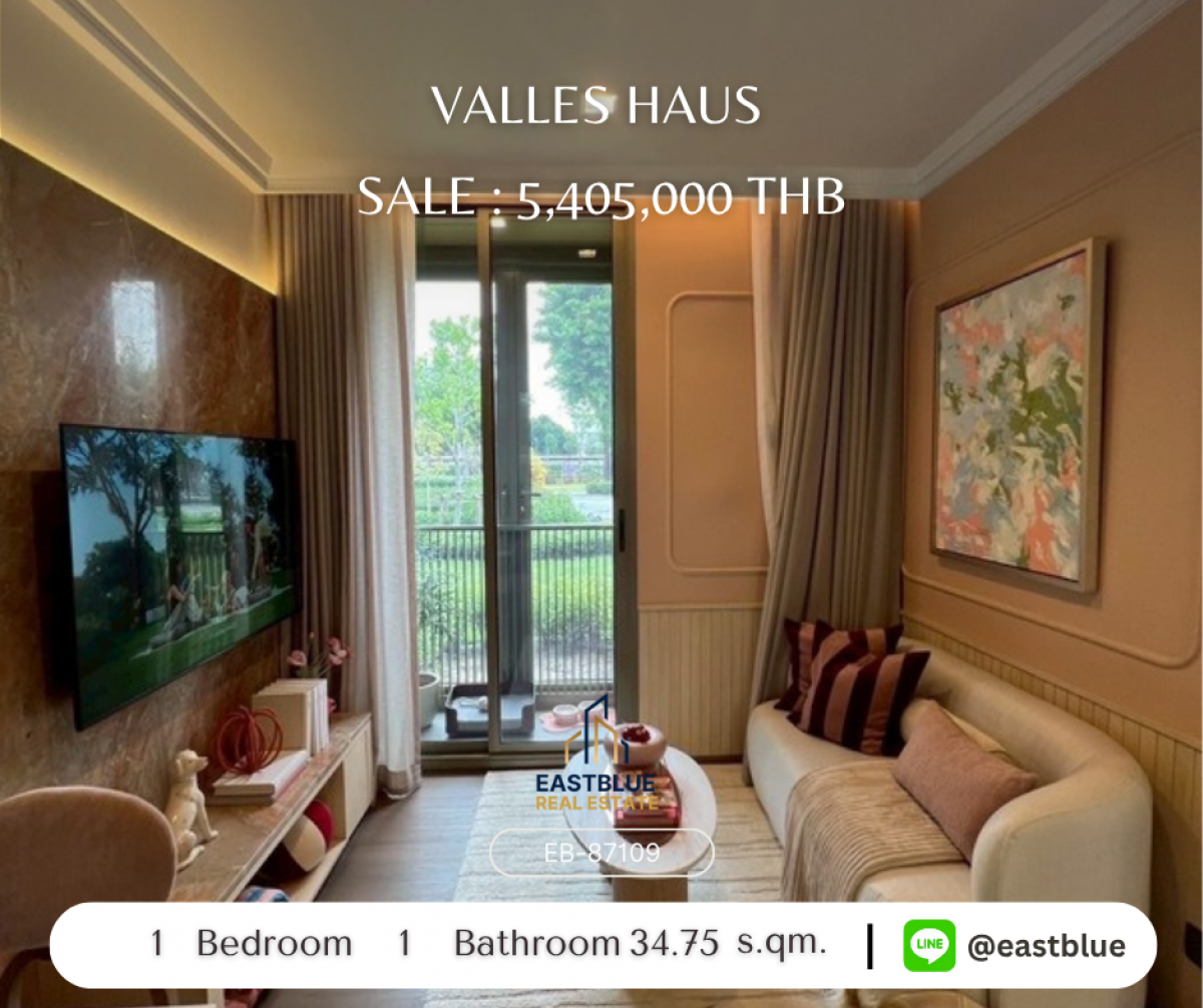 ขายคอนโดอ่อนนุช อุดมสุข : ราคาจริงรวมค่าใช้จ่ายแล้วคอนโดพร้อมอยู่ Valles Haus 1 นอน ใกล้ BTS อ่อนนุช 
เพียง 5.4 ลบ. ห้องสวย ขายด่วน!