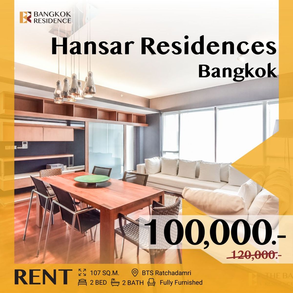 ให้เช่าคอนโดวิทยุ ชิดลม หลังสวน :  Hansar Residences Bangkok 🌳 Quality Living with Sport Club View & Private Lift ✨ ใกล้ BTS Ratchadamri 