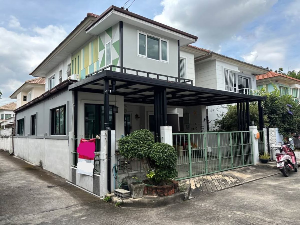 ให้เช่าบ้านนวมินทร์ รามอินทรา : บ้าน 2ชั้น หลังมุม 4ห้องนอน มีห้องชั้น1 ซอยคู้บอน27 ออกวัชรพลได้