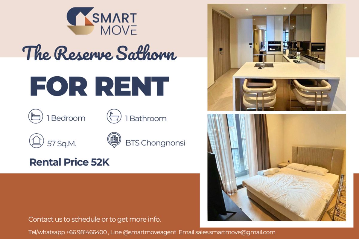 ให้เช่าคอนโดสาทร นราธิวาส : 🔥 สำหรับเช่า !!🔥 Code C20250800044..........The Reserve Sathorn, 1 ห้องนอน, 1 ห้องน้ำ, ชั้นสูง 11++, แต่งครบ, พร้อมเข้าอยู่ 📣📣