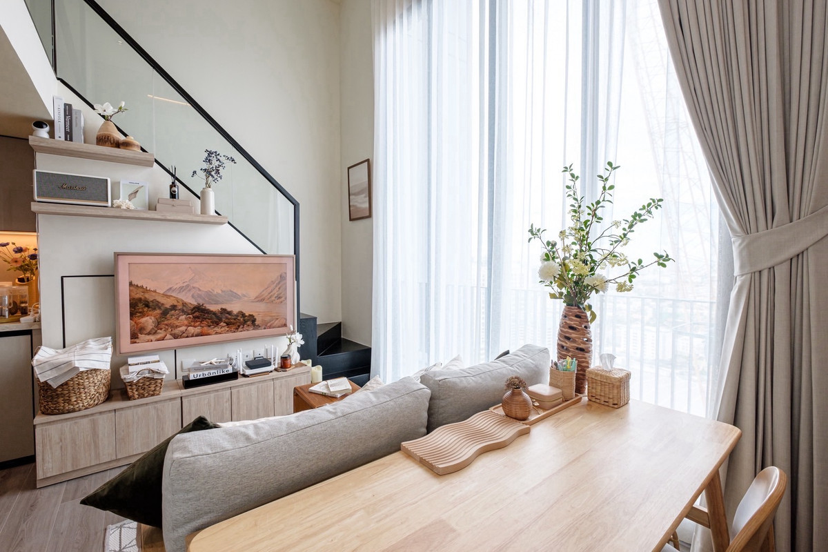 For RentCondoSapankwai,Jatujak : Duplex 2 floors 🚇 BTS Saphan Khwai 470 m. 
 The Reserve Saphan Khwai ✅ Ready to move in ✅