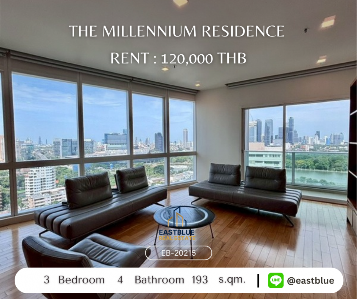 ให้เช่าคอนโดสุขุมวิท อโศก ทองหล่อ : หรูหรากลางใจสุขุมวิท! 3 นอน 4 น้ำ The Millennium Residence พร้อมอยู่ 
เช่าเพียง 120,000 บ./ด. ใกล้ BTS อโศก MRT สุขุมวิท สะดวกทุกการเดินทาง!