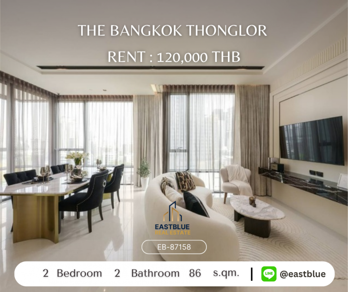 ให้เช่าคอนโดสุขุมวิท อโศก ทองหล่อ : หรูหราบนทำเลทอง! คอนโด 2 ห้องนอน The Bangkok Thonglor ใกล้ BTS เพียง 120,000 บาท/เดือน 
พร้อมสิ่งอำนวยความสะดวกครบครัน ชีวิตสะดวกทุกการเดินทาง!