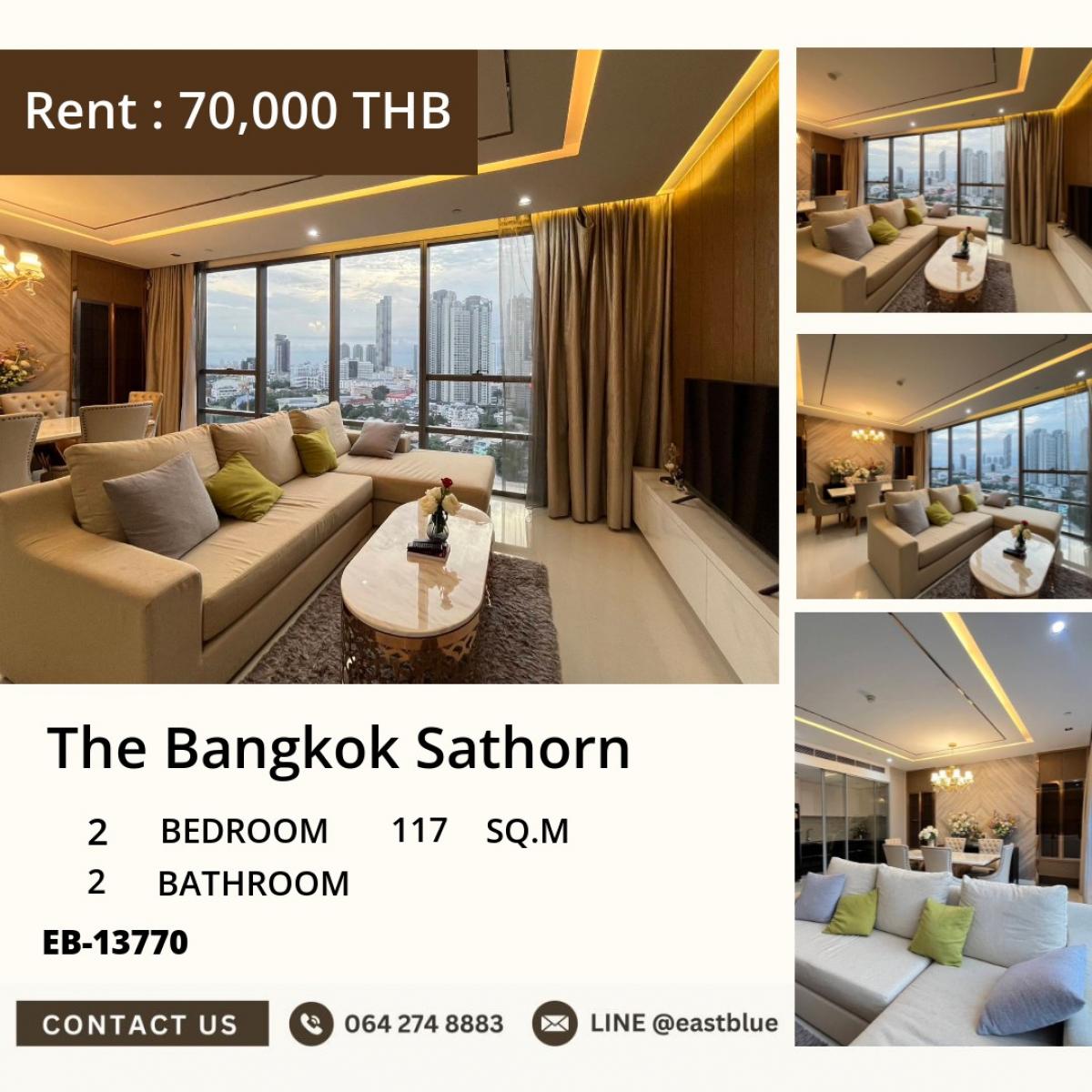 ให้เช่าคอนโดสาทร นราธิวาส : 22/03/2026, Luxury 2 Bed Condo @ The Bangkok Sathorn – Prime BTS Surasak Location! 
ขาย 27.9 ล้าน หรือเช่า 70,000/ด – Facilities ครบ ใกล้โรงเรียนและโรงพยาบาล! 0642748883