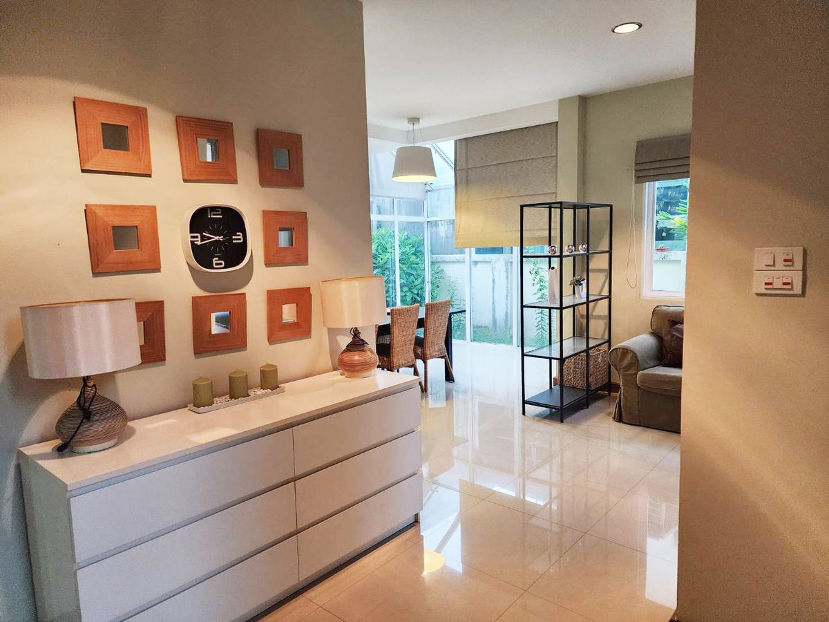 For SaleHousePathum Thani,Rangsit, Thammasat : House for sale at Ban Rangsit 2 Rangsit, Khlong 4, Pathum Thani, near the 2 -story detached waterway rings, full of big fir, 6 air conditioners
