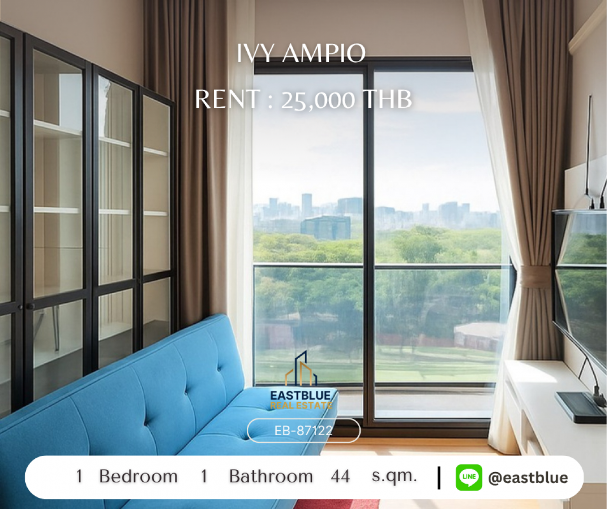 For RentCondoRatchadapisek, Huaikwang, Suttisan : เช่าคอนโด Ivy Ampio 1 นอน 44 ตร.ม. ใจกลางพระราม 9 
ใกล้ BTS/MRT พร้อมสระว่ายน้ำและฟิตเนส เพียง 25,000 บาท/เดือน!