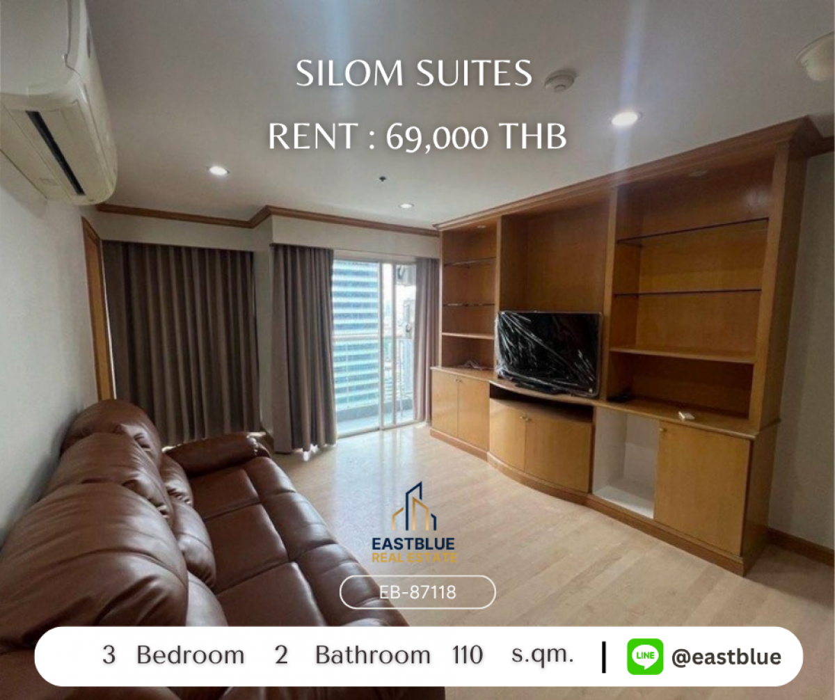 For RentCondoPattaya, Bangsaen, Chonburi : เช่าคอนโดหรู Silom Suites 3 ห้องนอน 110 ตร.ม. ใกล้ BTS Saint Louis 
ราคาเพียง 69,000 บาท/เดือน พร้อมสิ่งอำนวยความสะดวกครบครัน!