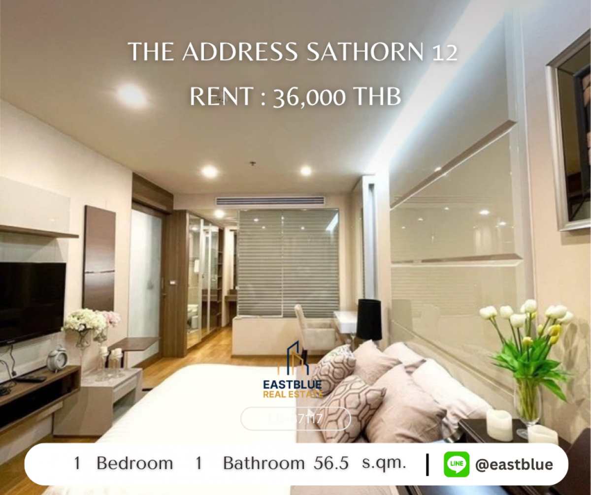 For RentCondoSathorn, Narathiwat : คอนโดหรู 1 ห้องนอน The Address Sathorn 12 ใกล้ BTS/MRT 
ราคาสุดคุ้ม 36,000 บาท/เดือน พร้อมฟิตเนส-สระว่ายน้ำครบครัน!