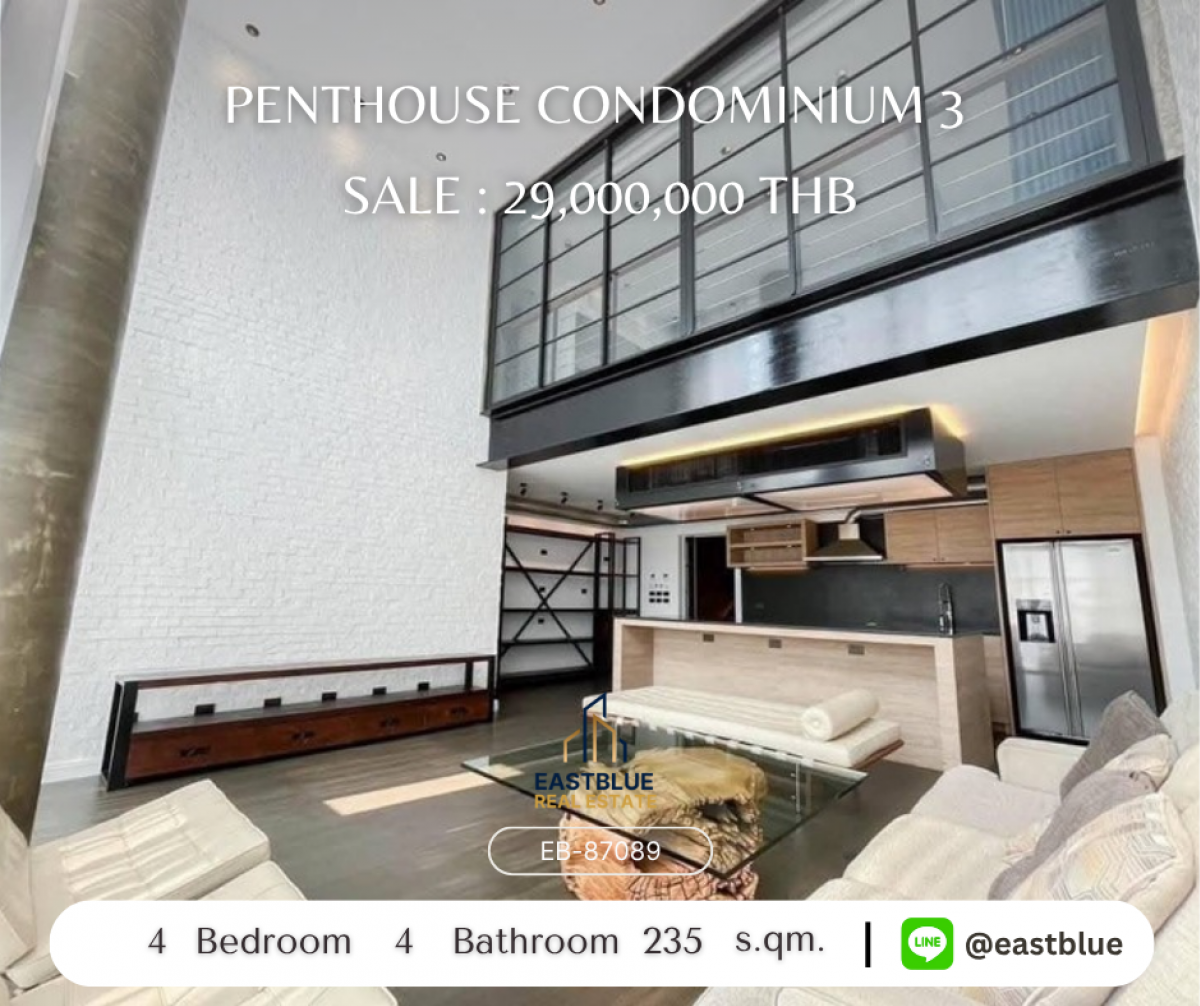 For SaleCondoPathum Thani,Rangsit, Thammasat : ราคาจริงรวมค่าใช้จ่ายแล้วหรูหรา Penthouse 4นอน 4น้ำ ใจกลางเอกมัย 235 ตร.ม. 
เพียง 29 ล้าน รีบจับจองก่อนพลาด!