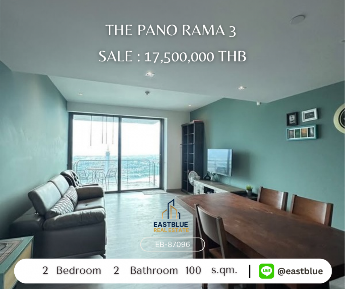 For SaleCondoRama3 (Riverside),Satupadit : ราคาจริงรวมค่าใช้จ่ายแล้วThe Pano Rama 3: Luxury 2 Bed Condo 100 sqm ราคาขาย 17.5 ลบ. หรือเช่า 50,000 บ./ด. 
ใกล้ BRT วัดด่าน เซ็นทรัลพระราม 3 พร้อมสระว่ายน้ำ-ฟิตเนสครบครัน!