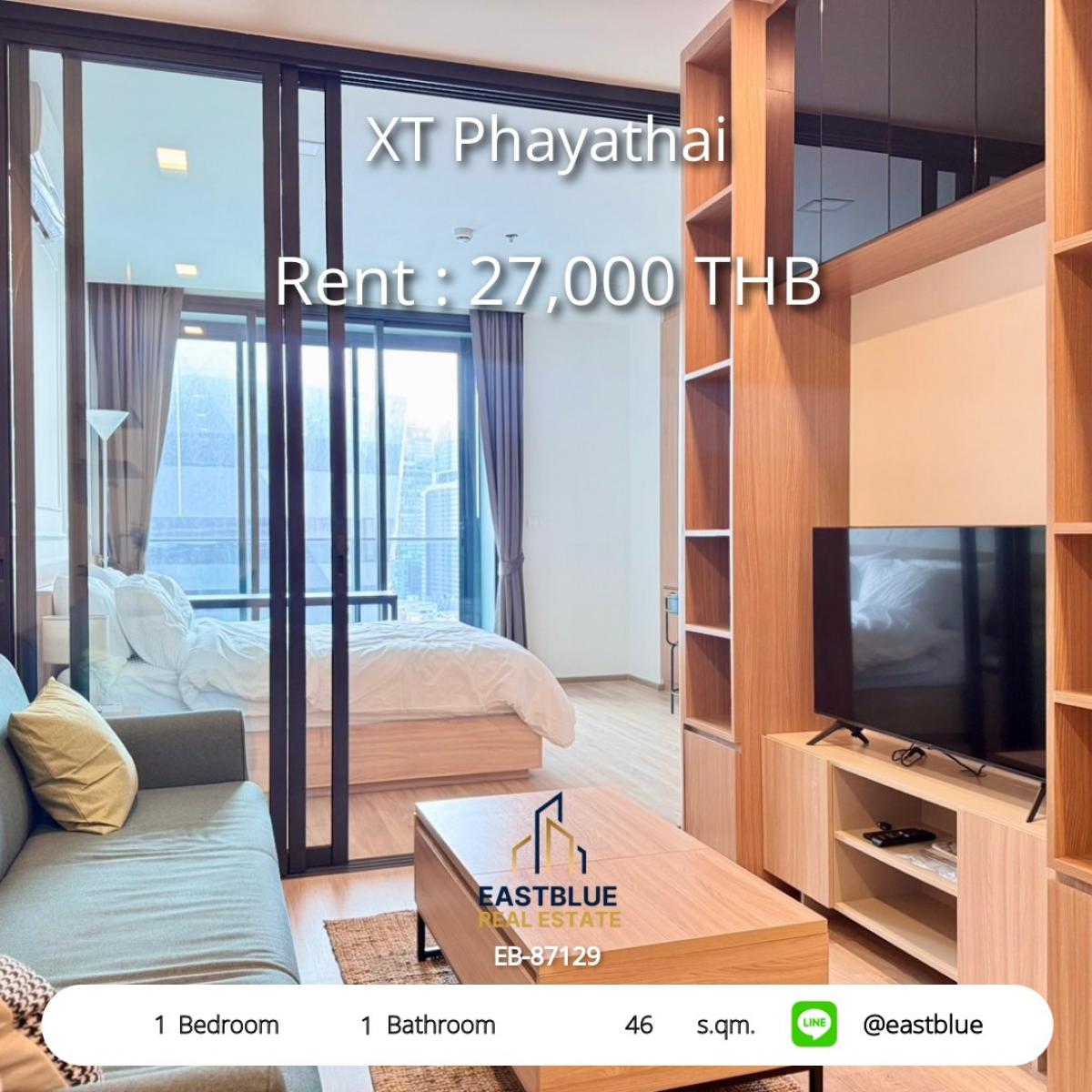 ให้เช่าคอนโดราชเทวี พญาไท : คอนโดหรู XT Phayathai 1 ห้องนอน 46 ตร.ม. 
พร้อมสิ่งอำนวยความสะดวกครบ ใกล้ BTS/MRT ในราคาพิเศษ 27,000 บาท!