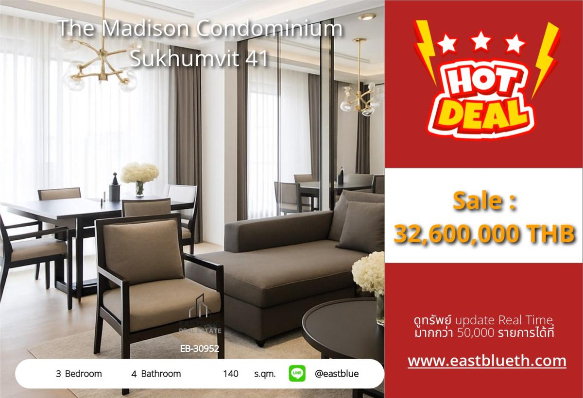 For SaleCondoSukhumvit, Asoke, Thonglor : The ultimate luxury living in the heart of Sukhumvit 413 bedrooms, 4 bathrooms, with complete amenities!