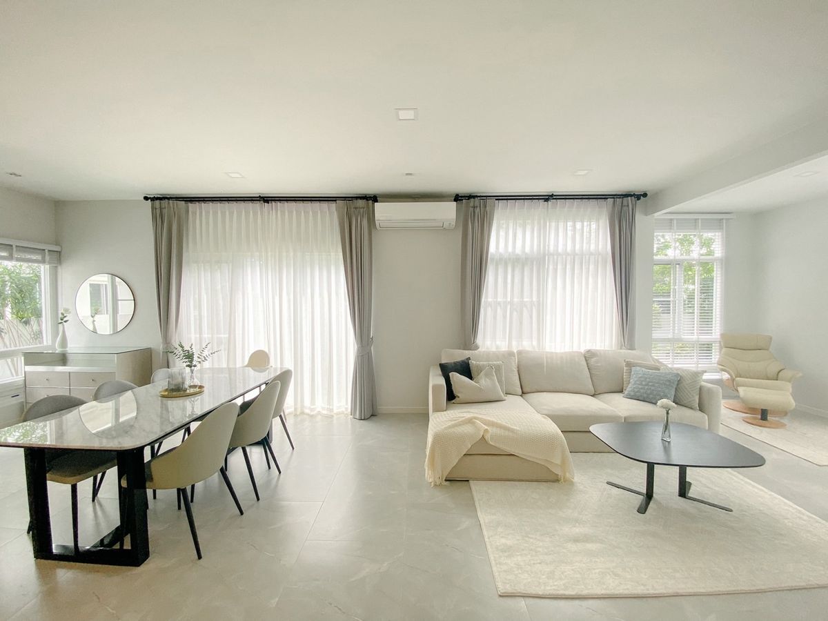 For RentHouseLadkrabang, Suwannaphum Airport : Luxury modern house for rent 🏡 Manthana Bangna-Wongwaen 🏡 (Soi Ram 2) near the club house of the village