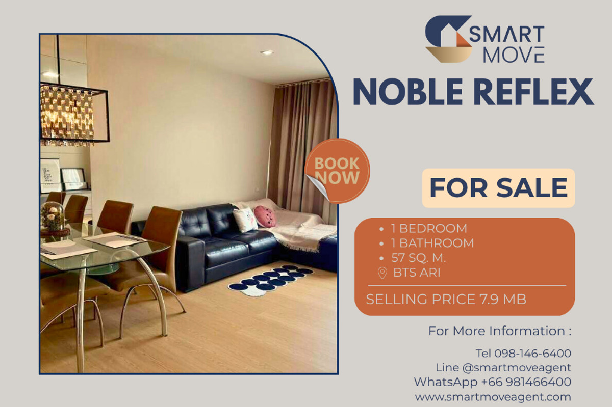 For SaleCondoAri,Anusaowaree : 🔥 For Sale !!🔥 Code C20250800046..........Noble Reflex, 1 bedroom, 1 bathroom, Spacious room, furnished, Special Deal!!📣📣