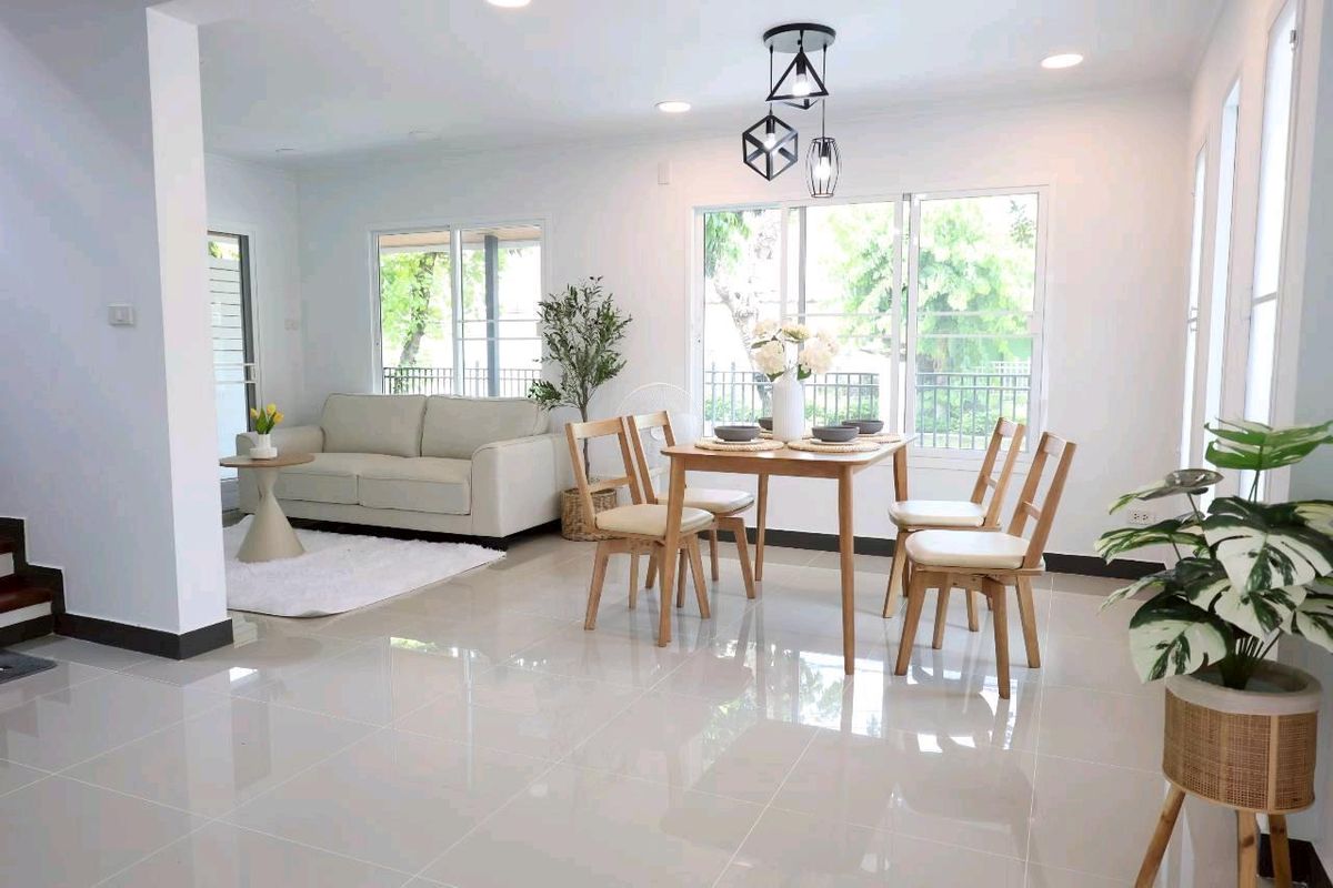 For SaleHouseNawamin, Ramindra : 2 storey detached house, Neblo home village behind the Sukhaphiban 5 corner near the Chatu Choti Expressway Sarasas Wittayai School, Nawamin Benjamarachalai School, Big C Sai Mai Makro Lotus Renovate is ready. Modern style