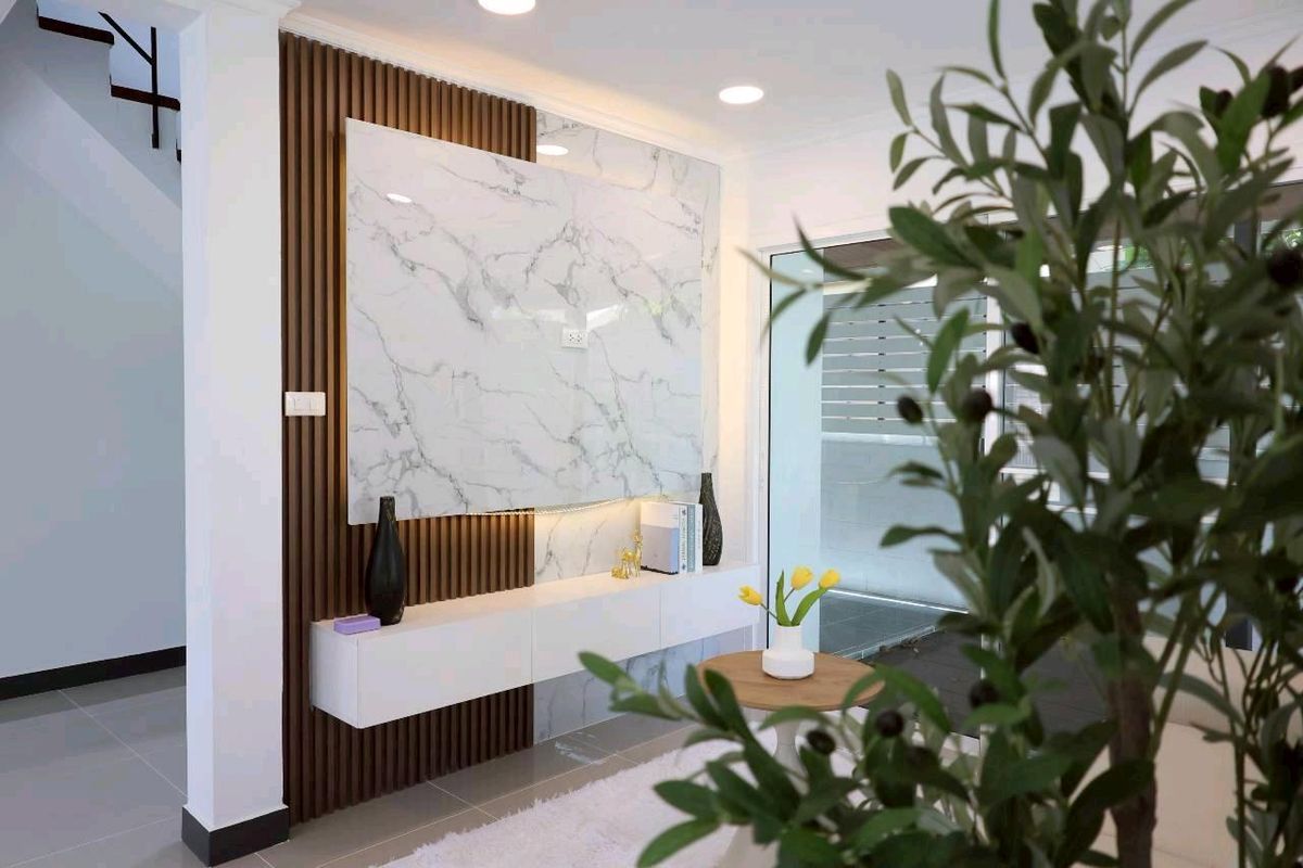 For SaleHouseNawamin, Ramindra : 2 storey detached house, Neblo home village behind the Sukhaphiban 5 corner near the Chatu Choti Expressway Sarasas Wittayai School, Nawamin Benjamarachalai School, Big C Sai Mai Makro Lotus Renovate is ready. Modern style