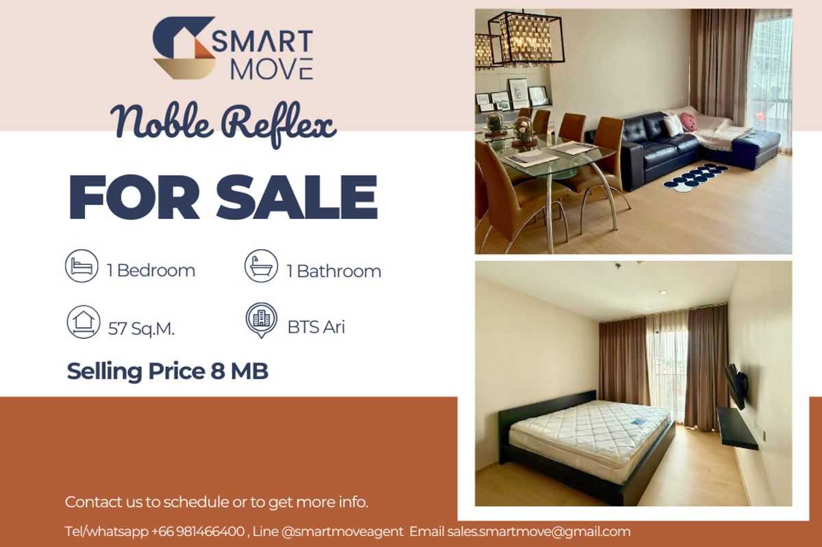 For SaleCondoAri,Anusaowaree : 🔥 For Sale !!🔥 Code C20250800046..........Noble Reflex, 1 bedroom, 1 bathroom, Spacious room, furnished, Special Deal!!📣📣