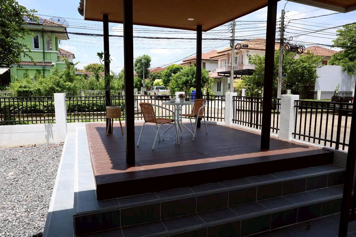 For SaleHouseNawamin, Ramindra : 2 storey detached house, Neblo home village behind the Sukhaphiban 5 corner near the Chatu Choti Expressway Sarasas Wittayai School, Nawamin Benjamarachalai School, Big C Sai Mai Makro Lotus Renovate is ready. Modern style