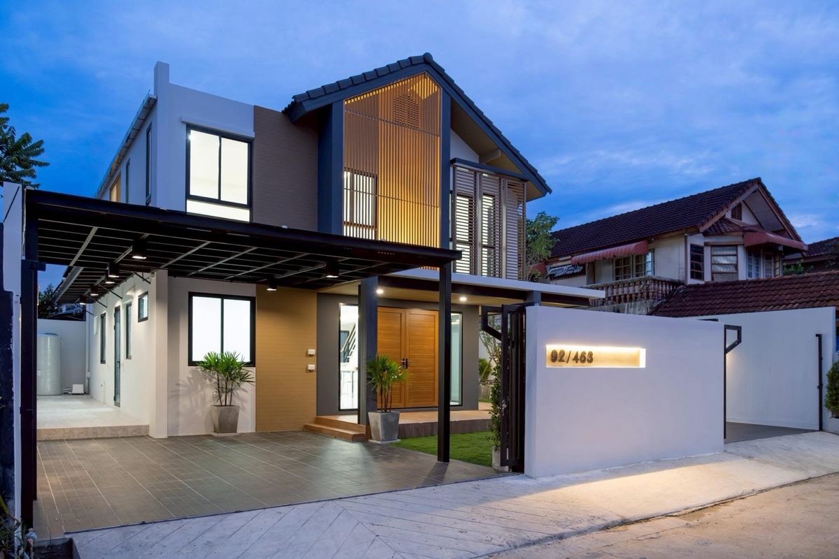 For SaleHouseLadprao101, Happy Land, The Mall Bang Kapi : 2 -storey detached house, near Nida and The Mall Bangkapi, good location, only 8.99 MB