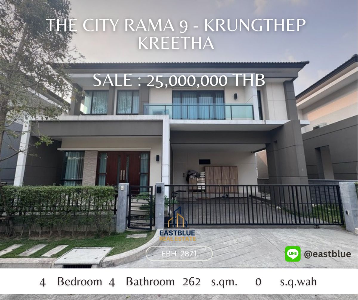 For SaleHousePattanakan, Srinakarin : Sell/rent - The City, Rama IX, Krungthep Kreetha, beautiful, very good condition, full furniture
