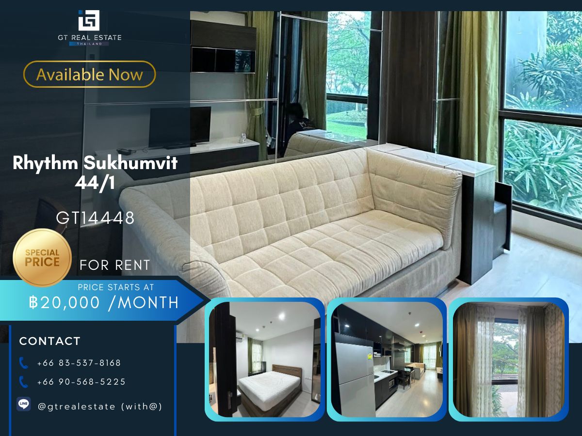 ให้เช่าคอนโดอ่อนนุช อุดมสุข : คอนโด Rhythm Sukhumvit 44/1 เดินทางสะดวก ใกล้รถไฟฟ้าบีทีเอส มีรถรับส่ง ห้องสวย เฟอร์นิเจอร์ครบ พร้อมให้อยู่แล้ว!!