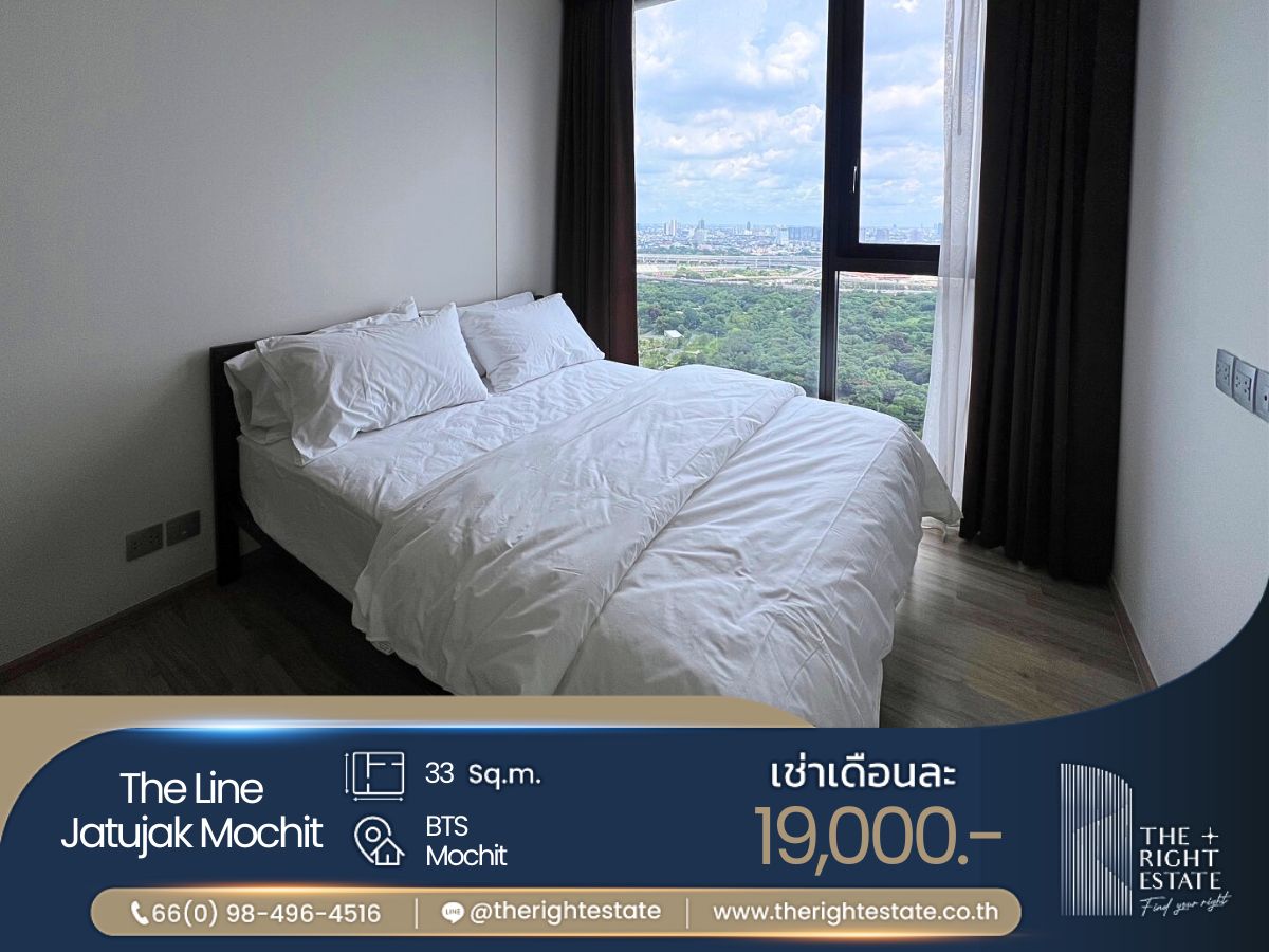 ให้เช่าคอนโดสะพานควาย จตุจักร : 🌿 The Line Jatujak-Mochit 🌿ห้องสวย เฟอร์ครบน่าอยู่ 🛏 1 ห้องนอน 33 ตร.ม ติด BTS หมอชิต