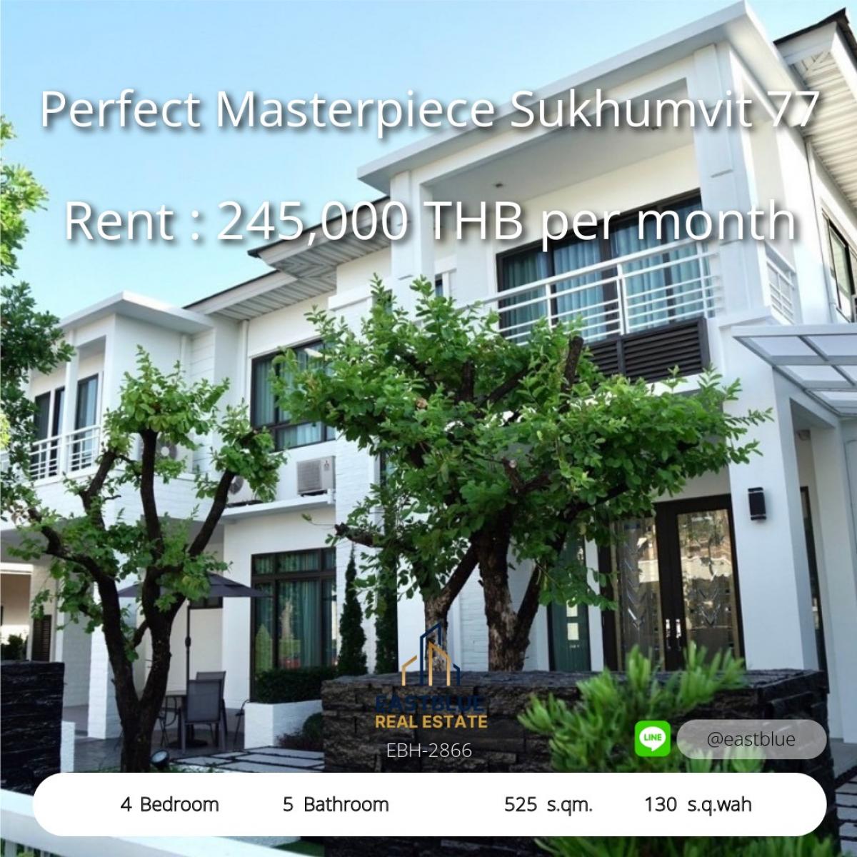 For RentHouseLadkrabang, Suwannaphum Airport : Perfect Masterpiece Sukhumvit 77 with furniture and built -in furniture, both back, rent 245,000 baht/month.