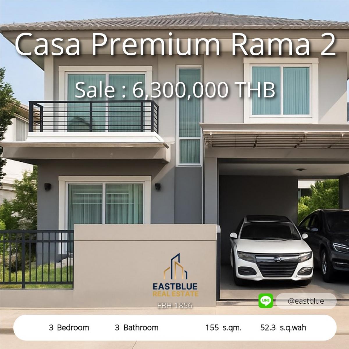 For SaleHouseRama 2, Bang Khun Thian : Selling lower than Casa Premium, Tha Kham-Rama 2, complete with all floating furniture.