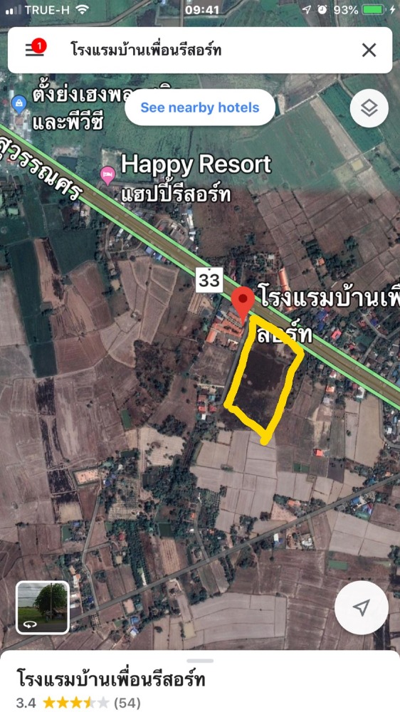 For SaleLandNakhon Nayok : 20 rai of beautiful land for sale with a gas station. On Suwannason Road, 100 meters wide