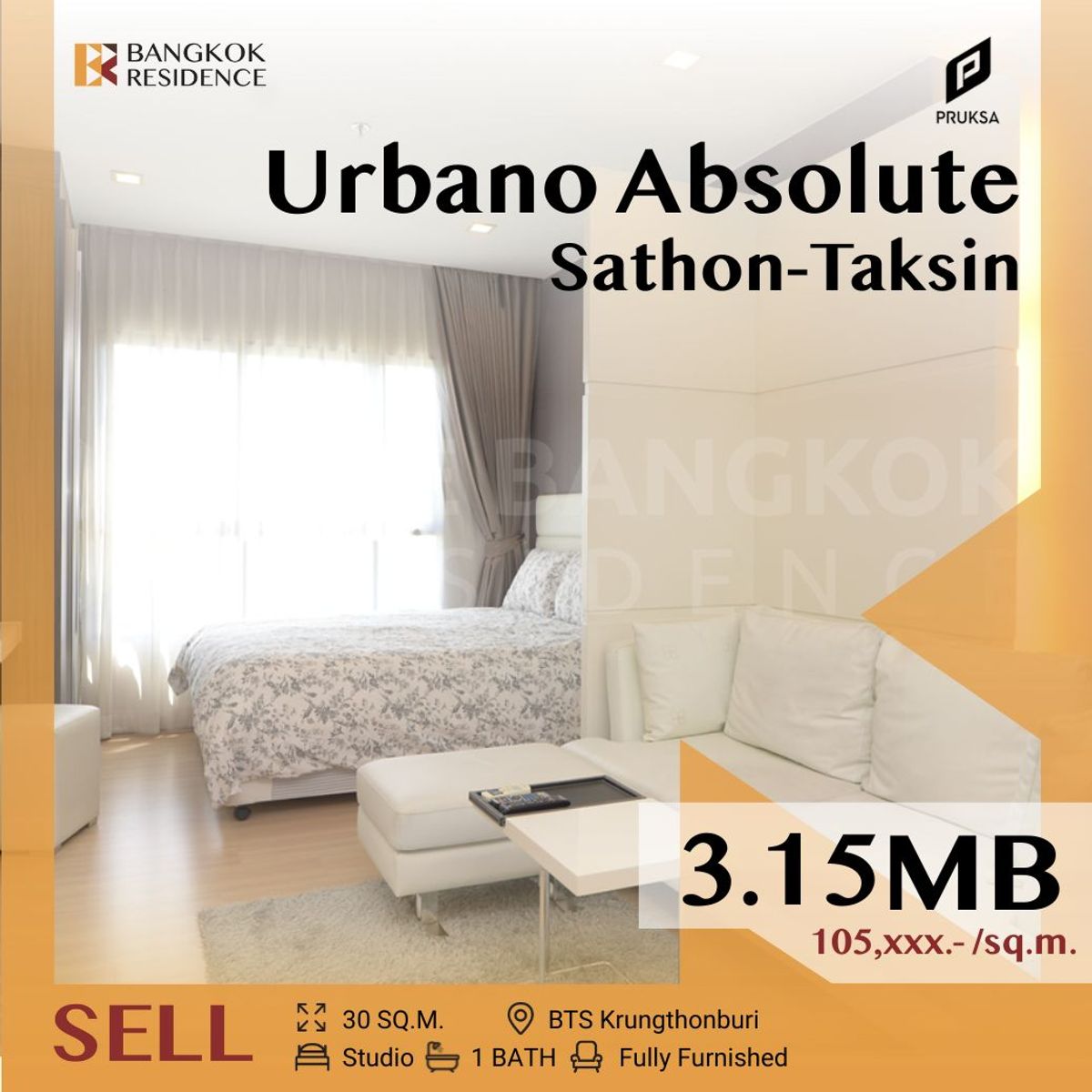 For SaleCondoWongwianyai, Charoennakor : Urbano Absolute Sathorn-Taksin,Chao Phraya View Condo,near BTS Krung Thon Buri