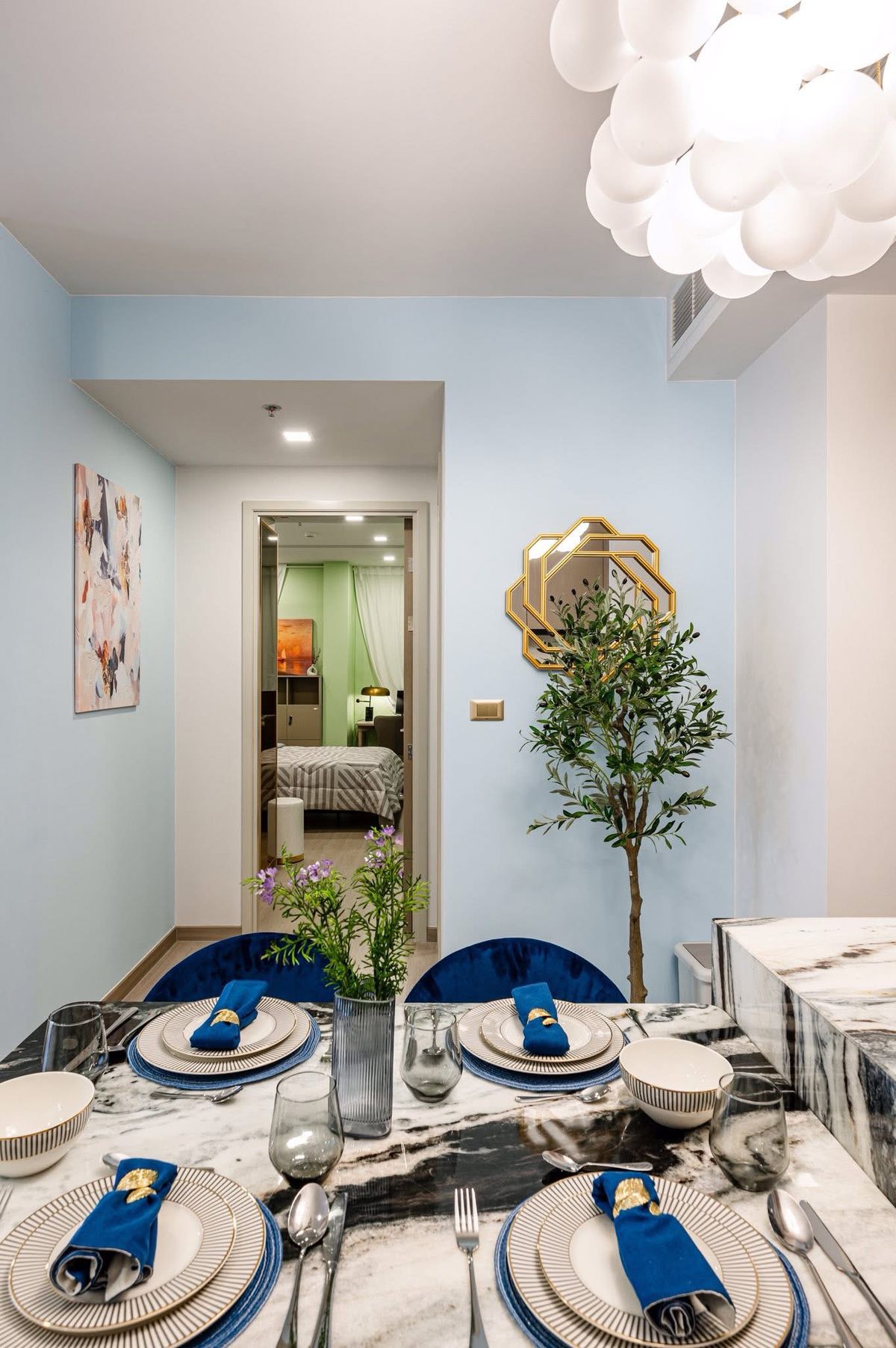 ให้เช่าคอนโดพระราม 9 เพชรบุรีตัดใหม่ RCA : ให้เช่า 🔥 One9Five Asoke - Rama 9 🔥 ใกล้ MRT พระราม 9 2 ห้องนอน เฟอร์นิเจอร์ และ เครื่องใช้ไฟฟ้าครบ 