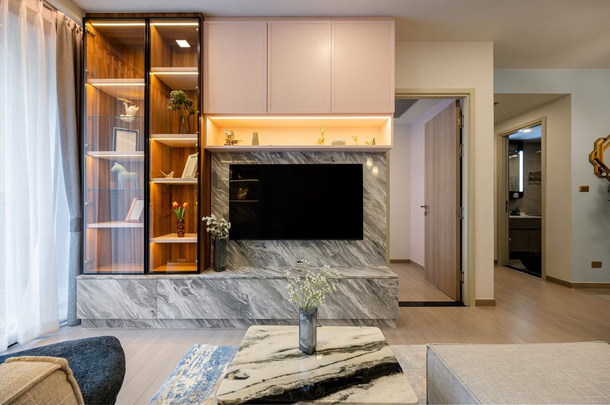 ให้เช่าคอนโดพระราม 9 เพชรบุรีตัดใหม่ RCA : ให้เช่า 🔥 One9Five Asoke - Rama 9 🔥 ใกล้ MRT พระราม 9 2 ห้องนอน เฟอร์นิเจอร์ และ เครื่องใช้ไฟฟ้าครบ 