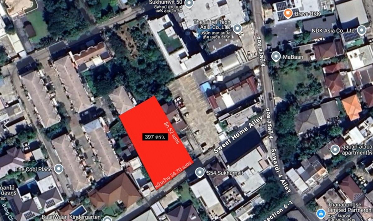 For SaleLandSukhumvit, Asoke, Thonglor : 🏡 Land for sale 1 Rai in the heart of Sukhumvit 54 | Walk to BTS Onnut | Beautiful plot | Prime location | Below market price!