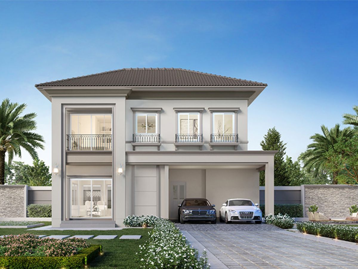 HousePathum Thani,Rangsit, Thammasat : ✅ Fully Built-in Modern Home at Grandio Vibhavadi-Rangsit | Near Mall & Expressway