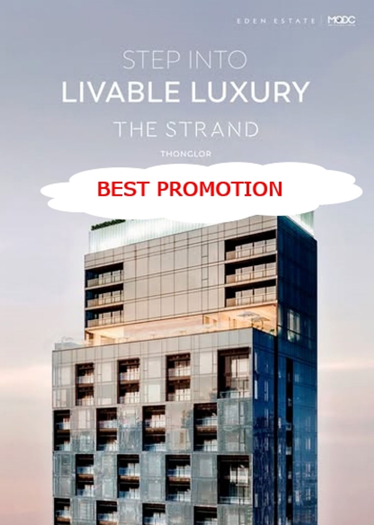 ขายคอนโดสุขุมวิท อโศก ทองหล่อ : BEST DEAL Promotion 1 bedroom 50.91 sqm @ The Strand Thonglor  ชั้น8  ทิศใต้  ล๊อคตำแหน่งห้องสวยและเป็นเจ้าของก่อนใคร พร้อมราคาพิเศษสุด 14.8 MB  (ชั้น8) โค้งสุดท้าย !!!!!!!!!!!!!!    