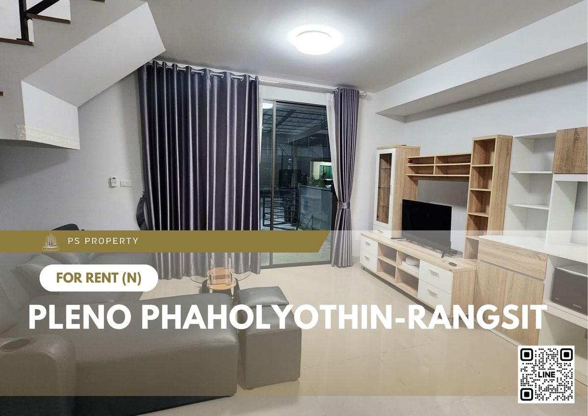 For RentTownhomePathum Thani,Rangsit, Thammasat : Townhouse for rent ✨ Pleno Phaholyothin-Rangsit ✨ 3 bedrooms, 3 bathrooms, fully furnished and equipped with appliances